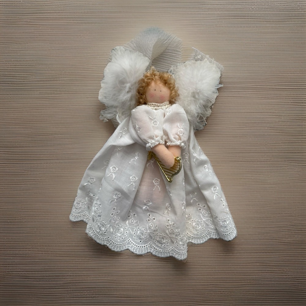 Vintage Handmade Angel Rag Doll with Wings